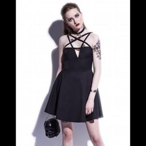 FancyQube Pentagram gothic skater dress